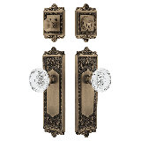 Nostalgic Warehouse Egg & Dart Entry Set with Crystal Meadows Knob