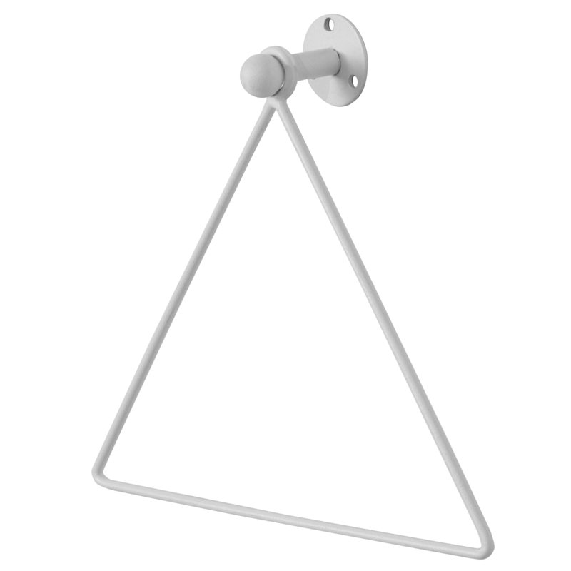 Triangle Metal Wall Mounted Towel Ring, White