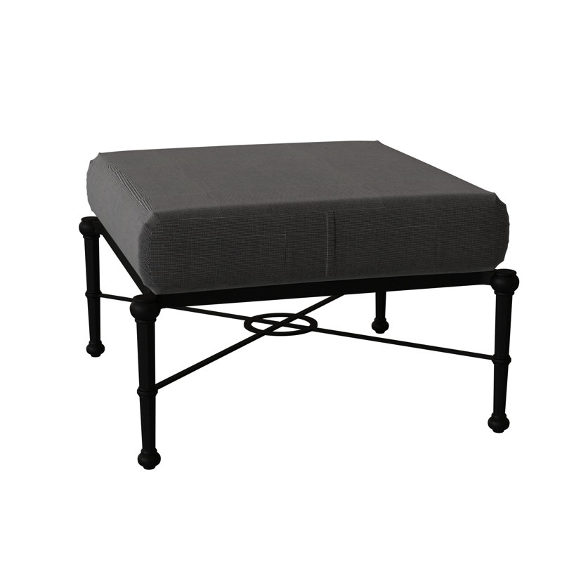 Repose-pieds d'extérieur avec coussin Delphi, Noir texturé, Toile spa Sunbrella®