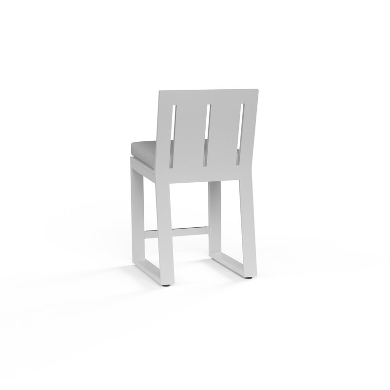Tabouret de bar avec coussin Camela, Tabouret de bar (siège d'une hauteur de 26 po), Argent coulé Sunbrella®