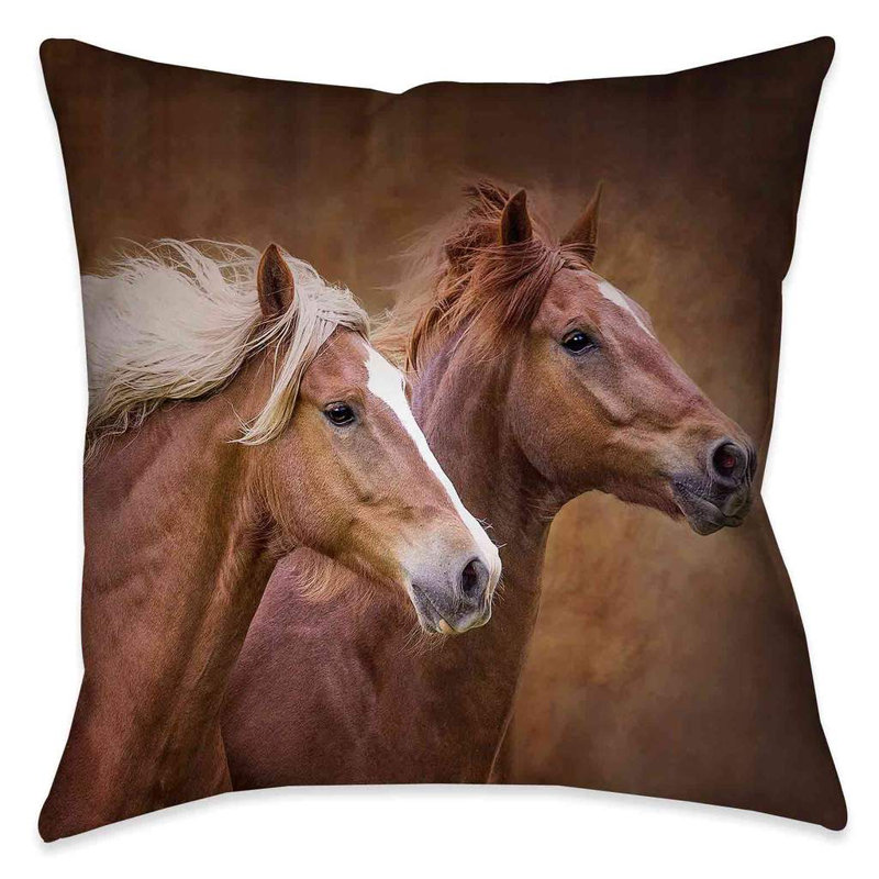  Coussin intérieur / extérieur Wild Stallion, 18 po x 18 po, Intérieur