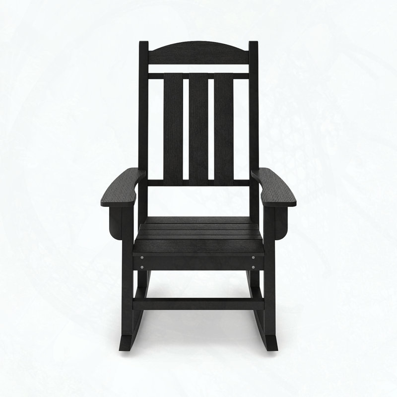 Chaise berçante noire en polyéthylène, Noir