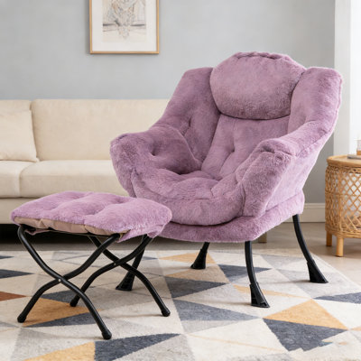 Lane Velvet With Footstool Armchair