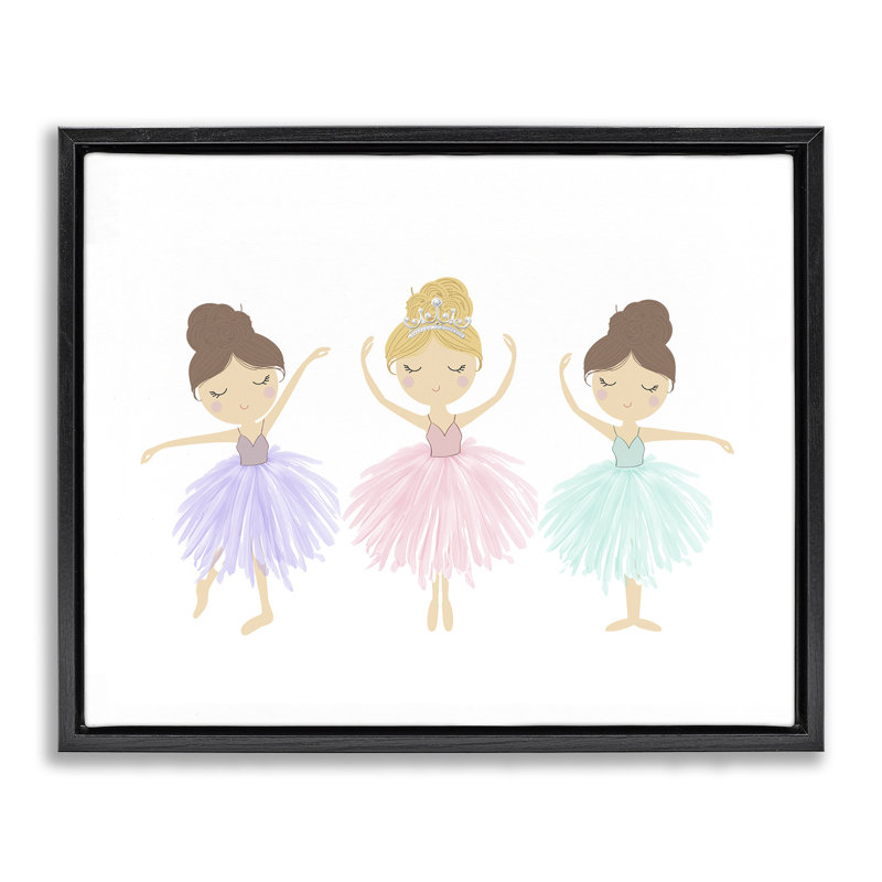 «Little Ballet Stars», art mural par Floater, H 17 po x l 21 po, Cadre flottant noir de jais