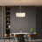 6 - Light Modern Shaded Drum Chandelier With Texture Glass-790342958