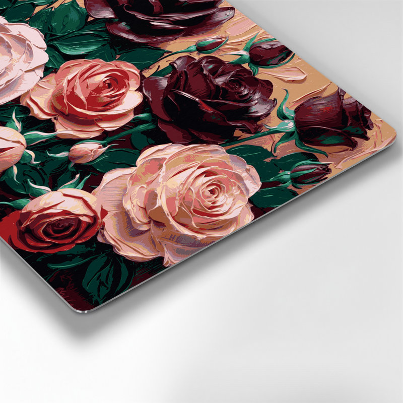 «Botanical Roses», art mural en métal brun, H 12 po x l 18 po