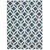Tapis bleu / blanc tissé à la machine Sulien