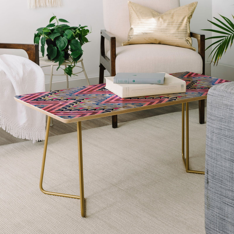 Coffee Table, Blue/Light Pink