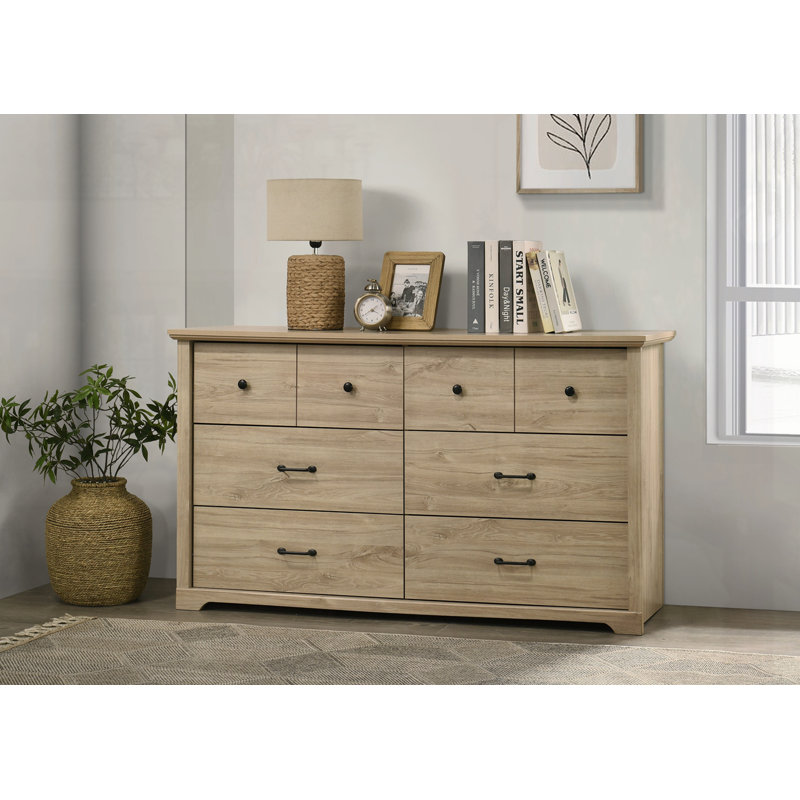 Commode 6 tiroirs au fini chêne clair
