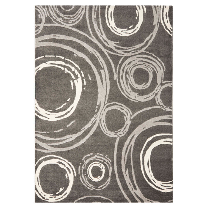Kenzo Dark Gray Area Rug, Rectangle 4' x 5'7"