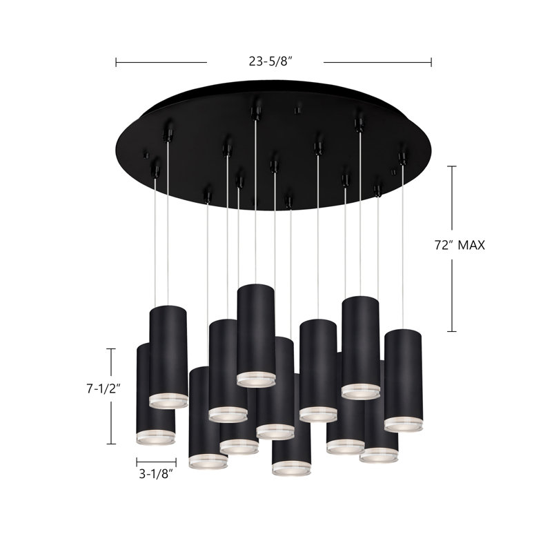 Cameo LED Pendant, 13 Lights, 107 W, White