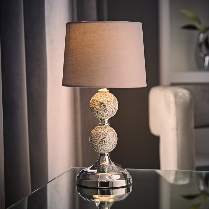 Korbin Metal Table Lamp, Grey, No Bulb