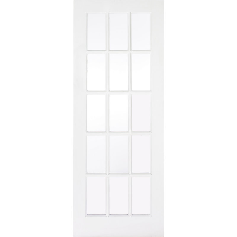 SA Glazed 15L Clear Glazed Primed White Internal Door, 198.1 cm H x 76.2 cm W x 3.5 cm D