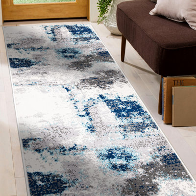 Tapis abstrait bleu Demere