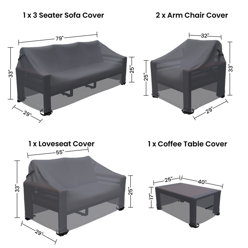Outdoor Aluminum Conversation Set Group Seating Patio Furniture Covers