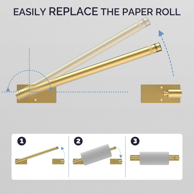 Paper Towel Holder Under Cabinet, Gold