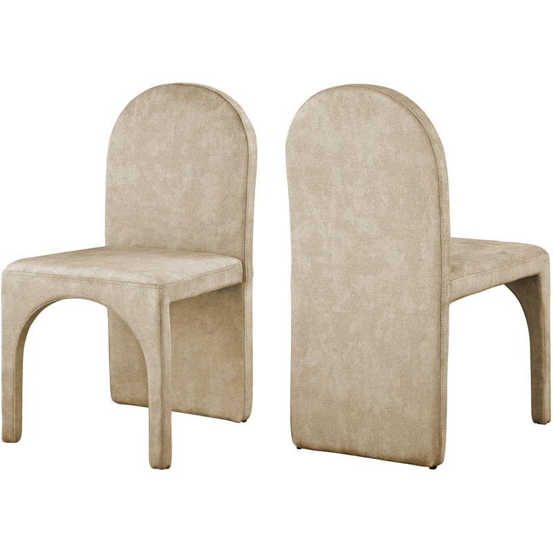 Chaise d'appoint en velours Car Pathia, Velours beige