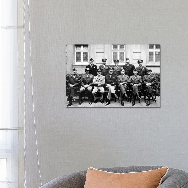 The Senior American Military Commanders Of The European Theater by Stocktrek Images - Wrapped Canvas Print