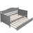 Twin Wooden Daybed With Trundle Bed, Sofa Bed For Bedroom Living Room,Gray-2011379727