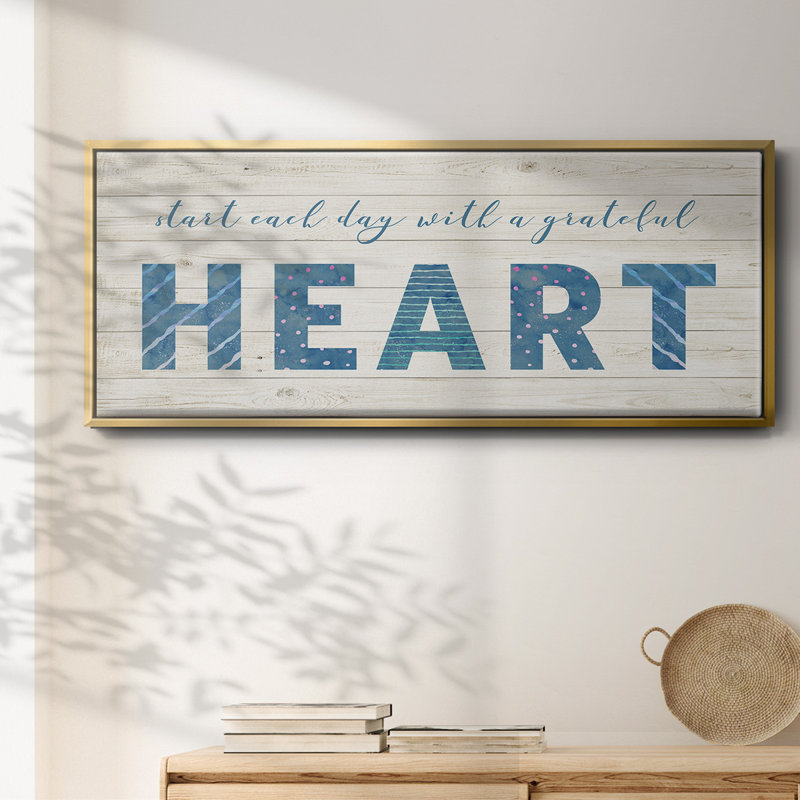 Grateful Heart- Framed Canvas, 24" H x 60" W