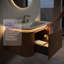Meuble-lavabo flottant avec lumière à capteur et motif de travertin intégré-1808943528