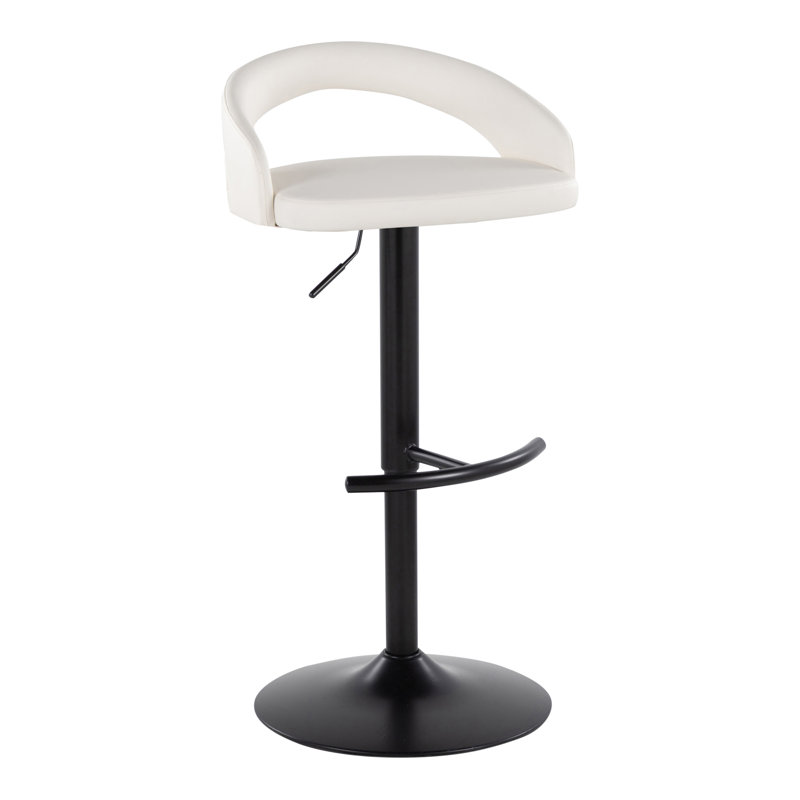 Tabouret de bar Laurenzio, Noir, Blanc / similicuir, 1