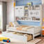 Lit de jour tout-en-un en bois avec 2 tiroirs, armoires et tablettes-1835747264-1835747271