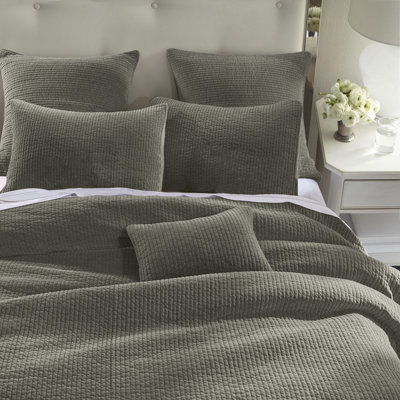 Stonewashed Cotton Velvet Modern Rustic Quilt Set