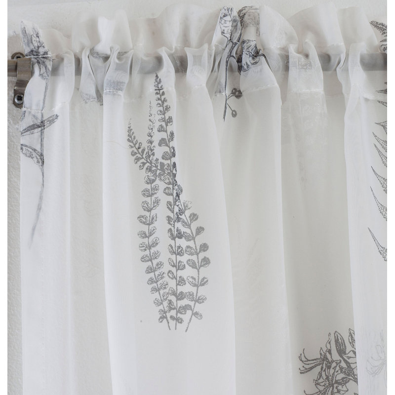 Ledonne Sheer Curtain Pair, 145cm Width x 137cm Drop, Grey