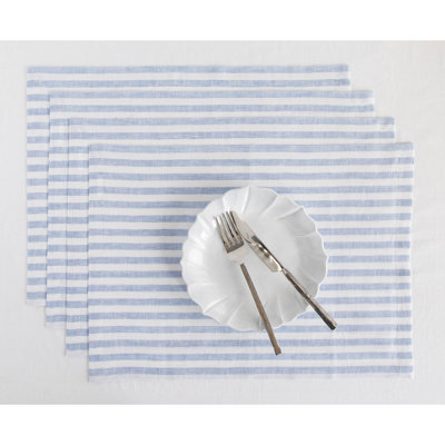 Amalfi Stripe - 100% Pure Linen Placemats