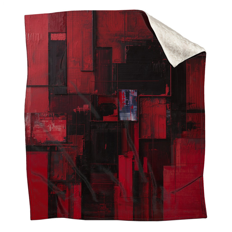 Couvertures rectangulaires rouges et noires, L 50 po x H 60 po