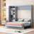 Queen Size Murphy Bed With Shelves, Wardrobe, And LED Lights For Space-Saving And Multi-Functionality-1372574773-1372574768