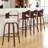 Curved Wood Swivel Barstools-PU Leather best for kitch island,home bar and workspaces-91180371-91180375