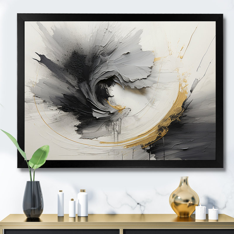 Infinite Motion III - Abstract Spirals, art mural, Cadre simple noir, H 16 po x l 32 po x P 1 po