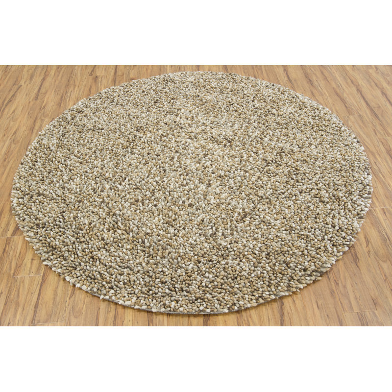 Gems Blue/Gray Area Rug, Round 7'9", Brown/Tan