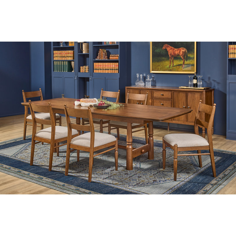 Camellia 7PC Rectangular Dining Set, 7 Pieces: Table, 6 Chairs