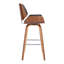 Alula Mid-Century Swivel Counter or Bar Height Bar Stool in Brown Faux Leather with Walnut-1992016633