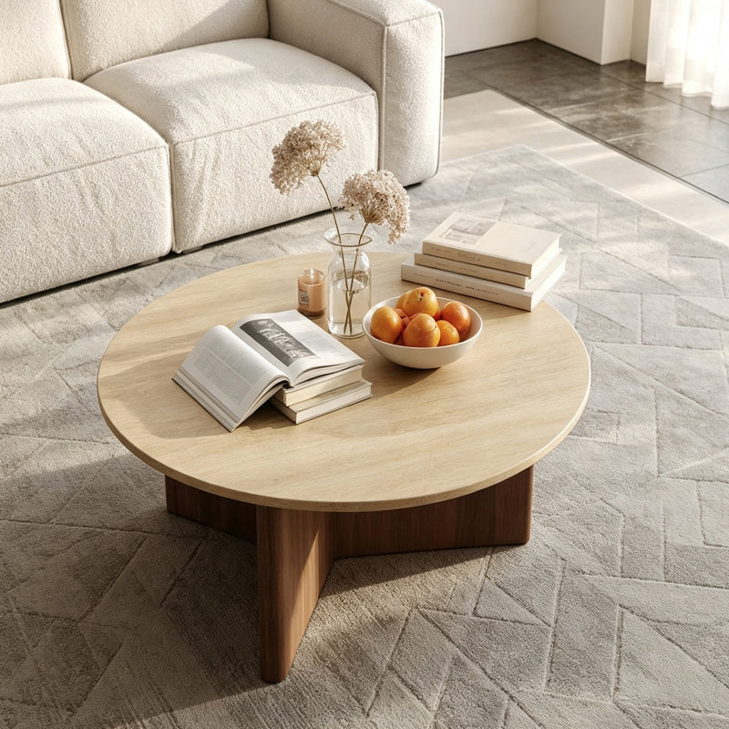 Enright, H 14,96 po x l 27,55 po x P 27,55 po, Beige / brun noisette