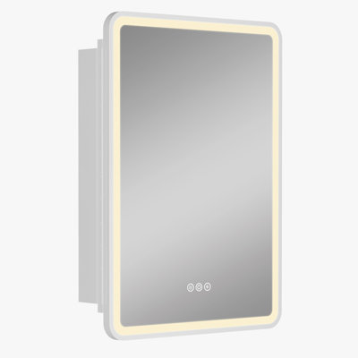 Aris Series 16 In. W X 24 In. H Rectangular Lron Medicine Cabinet With Mirror, Wall Mount/recessed Installation