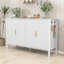 Buffet moderne à rayures avec crochets latéraux, tablettes réglables et supports cachés à l'arrière-58695812