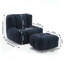 Fauteuil à billes moderne moelleux avec mousse à mémoire de forme et repose-pieds-2079980671