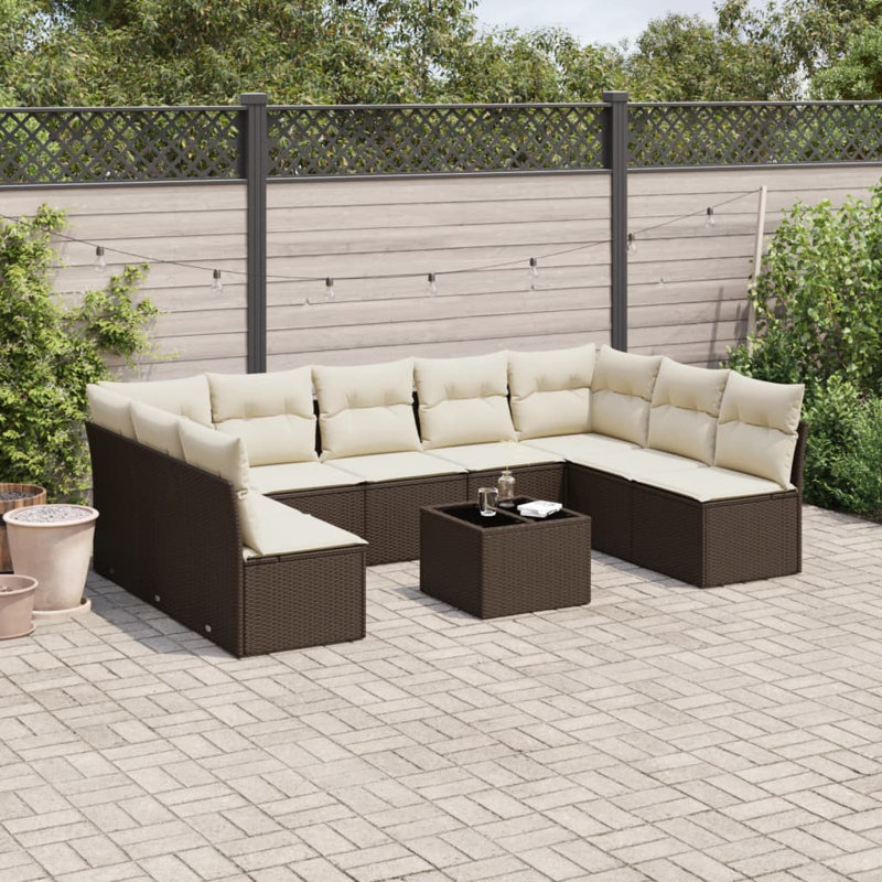 Vidaxl Garden Sofa Set Brown