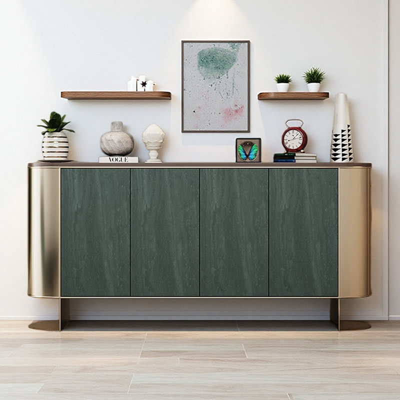 Meuble télé simple de style italien vert, H 33,46 po x L 70,87 po x l 15,75 po