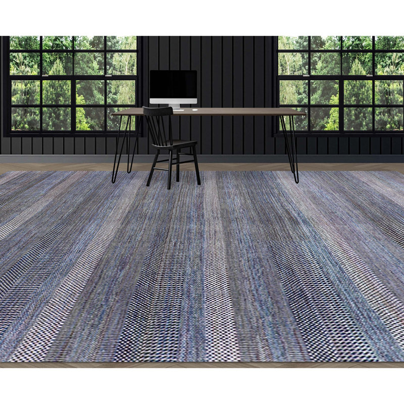 Striped Area Rug in Pink, Rectangle 8' x 10'