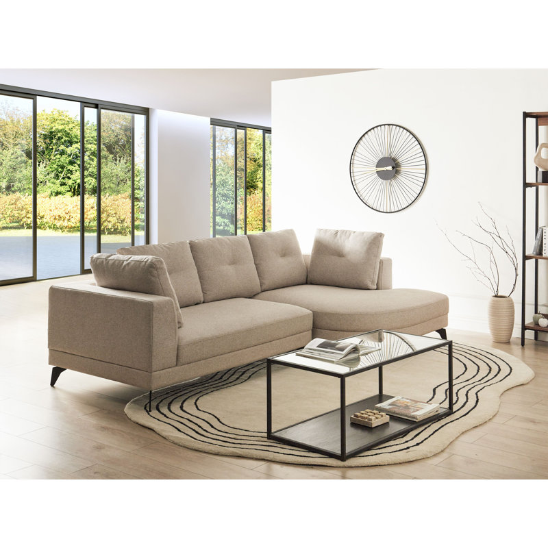 Bernardin 3 Seater Sofa & Chaise, Left Hand Facing, Light Beige