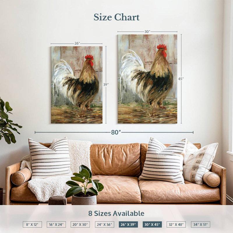 Brampt Farmhouse Rooster Profile, 39" H x 26" W