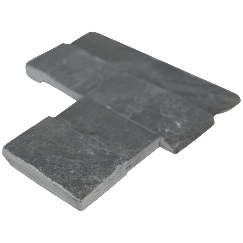 Stonecrest 4.5 in. x 9 in. Split Face Natural Stone Ledger Corner Wall Tile, Kyoto Noir