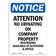 SignMission Osha Notice Attention No Urinating On Company Sign | Wayfair