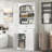 Bathroom Storage Cabinet with Two Doors, Drawers, Adjustable Shelf & Three Open Shelves