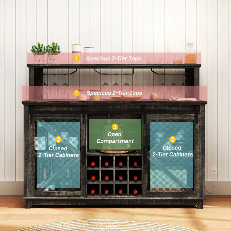 Armoire à vin Farmhouse, armoire à café, pour votre maison